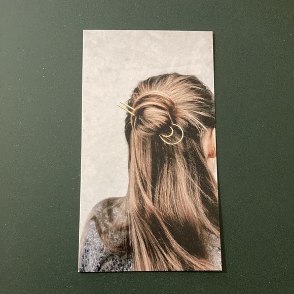 Handmade Copper Metal Oval Hair Pin Slide Barrette - Picture 10 of 14